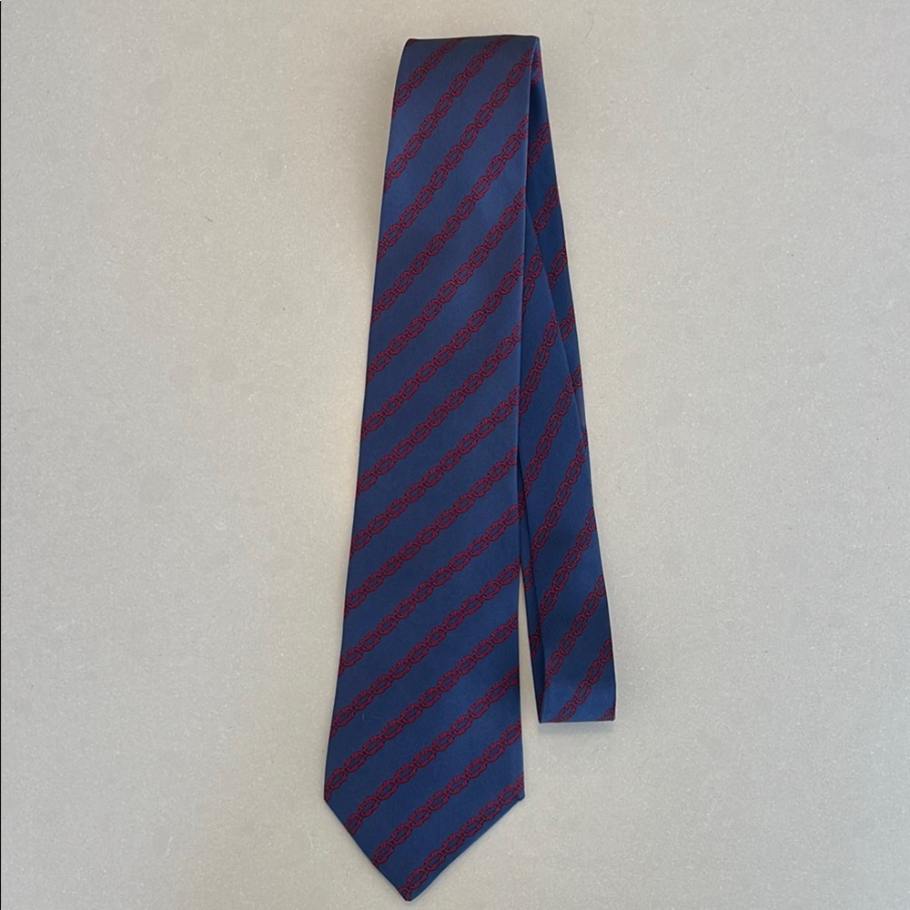 Hermes Blue and Red Tie, Classic